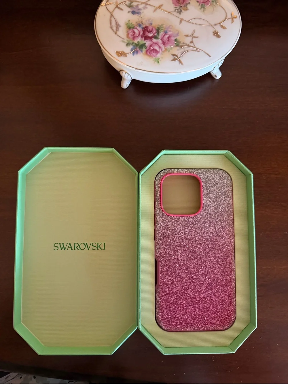Swarovski Pink to Silver Ombre Crystal iPhone Case EUC iPhone 16 Pro